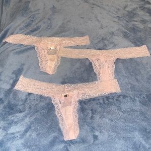 Womens sexy lace thongs. Set of 3